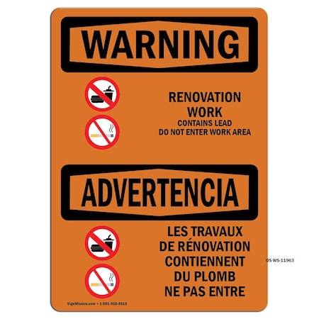 Signmission Sign, 7" H, 10" W, Aluminum, International-OSHA-Construction-Sign-OWI-13027-FRENCH1000, Landscape OS-WS-A-710-L-11963